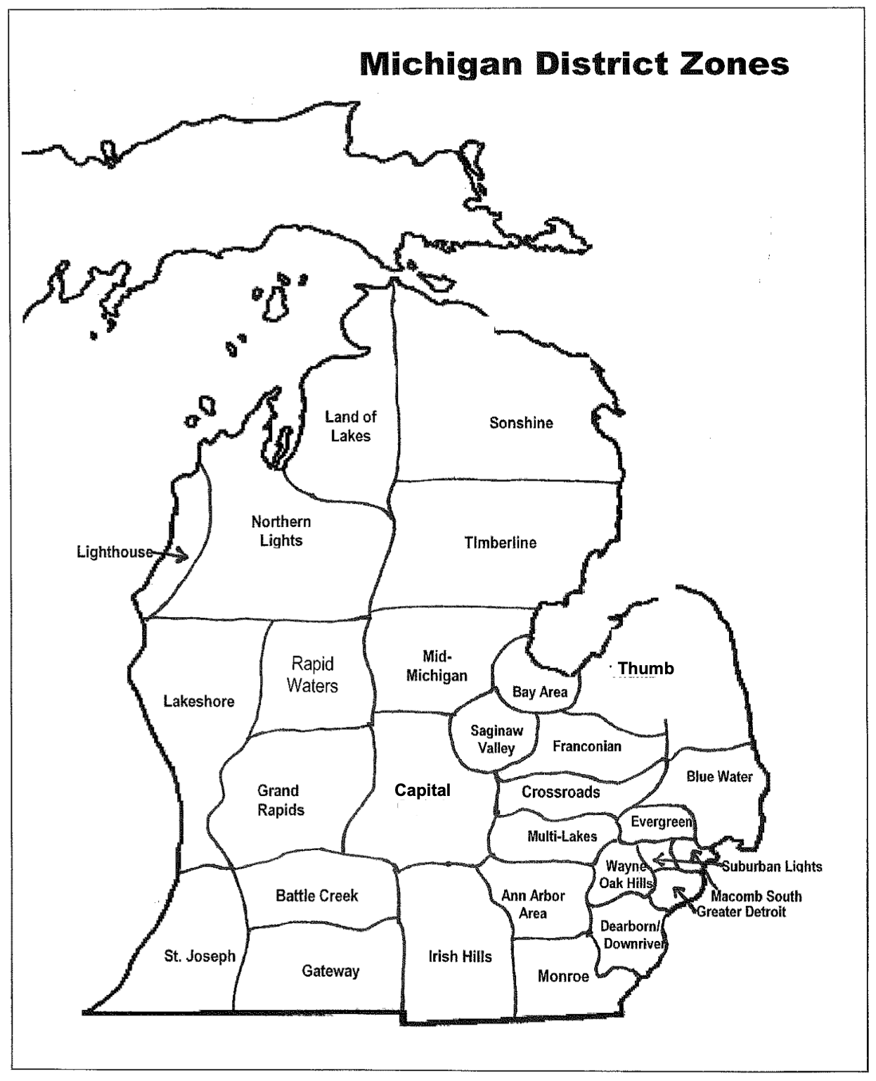 Michigan Renaissance Zone Map